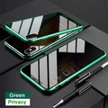 Magnetic Tempered Glass Privacy Metal Case for Iphone 15 14 13 12 XR 11 Pro MAX X 7 8 6 plus 360 Magnet Antispy Protective Cover