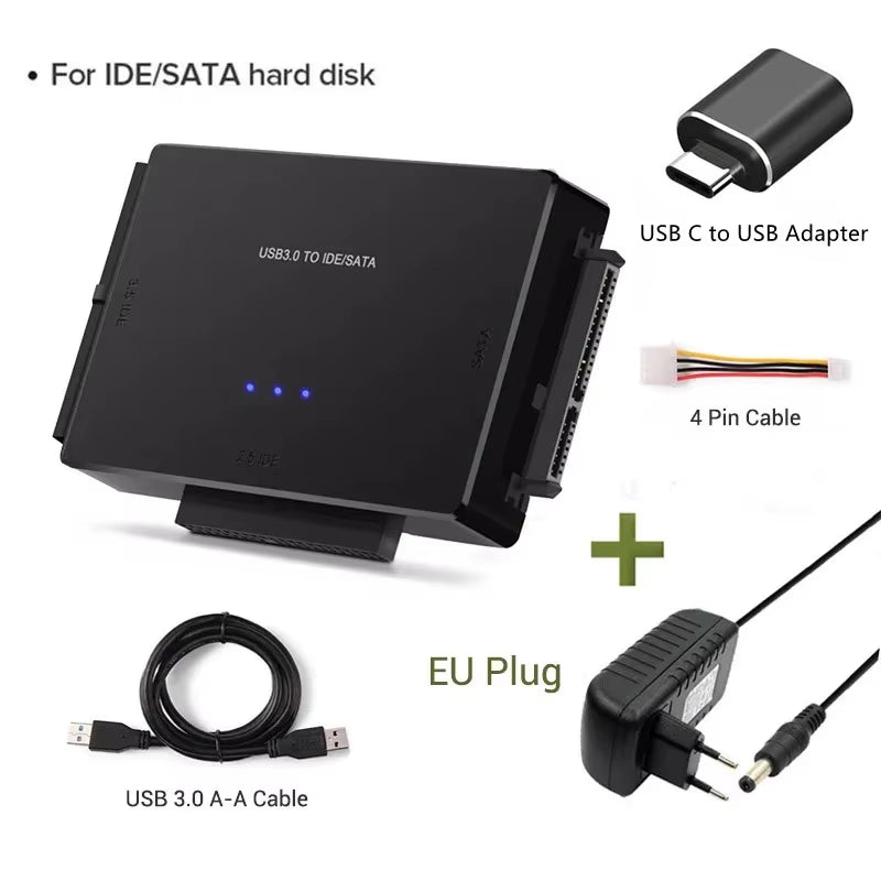 USB 3.0 to SATA IDE Hard Disk Adapter Converter Cable for 3.5 2.5 Inch HDD/SSD CD DVD ROM CD-RW 3 in 1 IDE SATA Adapter