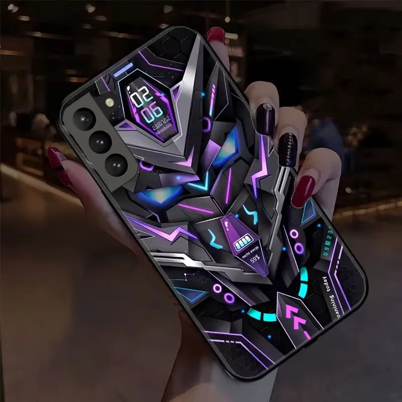 Shiny LED Flash Case for Galaxy Z Fold 6 5 4 Luminous Cover Case for Samsung M15 M14 M52 M55 M34 M32 M13 M12 A35 A55 Light Shell