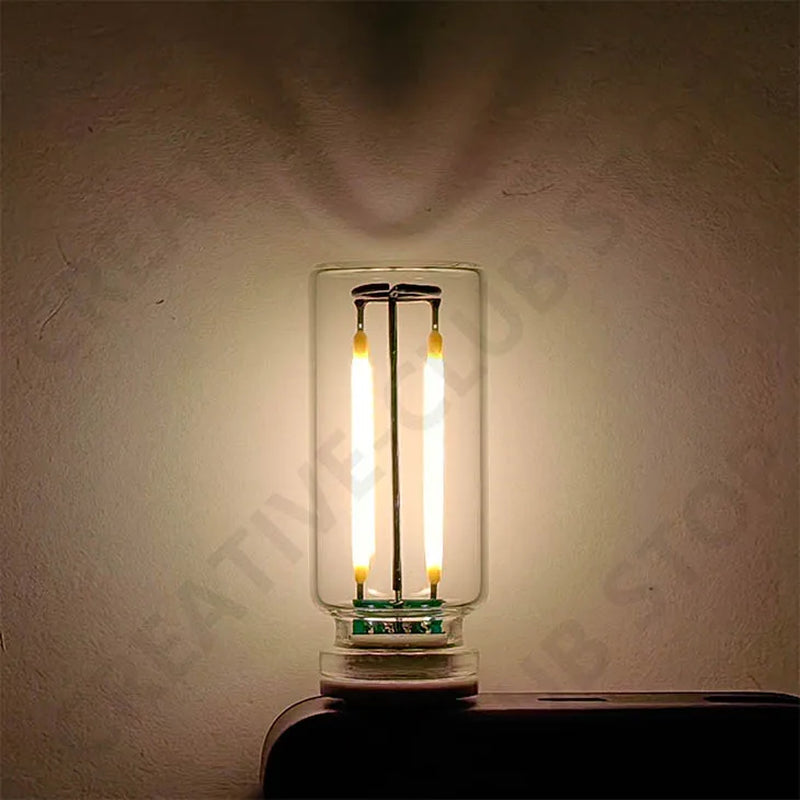 Car USB Night Light Touch Dimmable LED Filament Lamp Portable Lighting Plug and Play Decorative Atmosphere Light for Car Bedroom