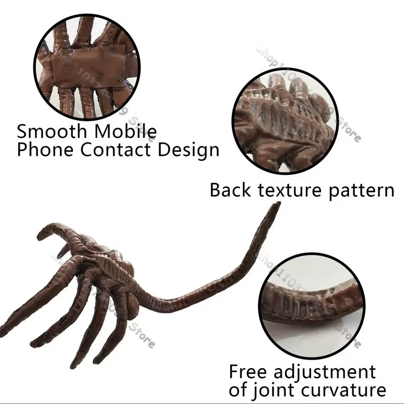 Alien Phone Holder, Creative Decorative Phone Holder Ornament Science Fiction Thriller Movie Facehugger Phone Holder Halloween