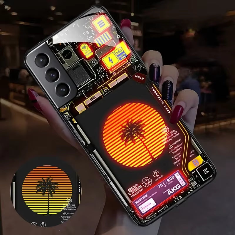 Shiny LED Flash Case for Galaxy Z Fold 6 5 4 Luminous Cover Case for Samsung M15 M14 M52 M55 M34 M32 M13 M12 A35 A55 Light Shell