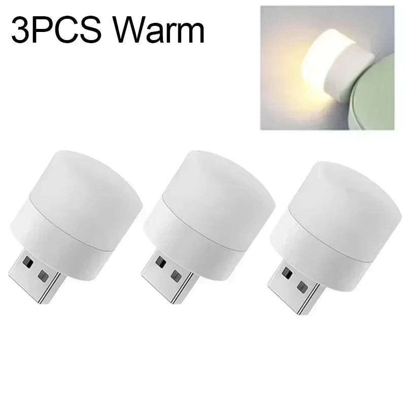 Mini USB Light LED Night Table Lamp Lights Room Plug Book Reading Decorating Items Warm White Eye Protections Wholesale Bedroom