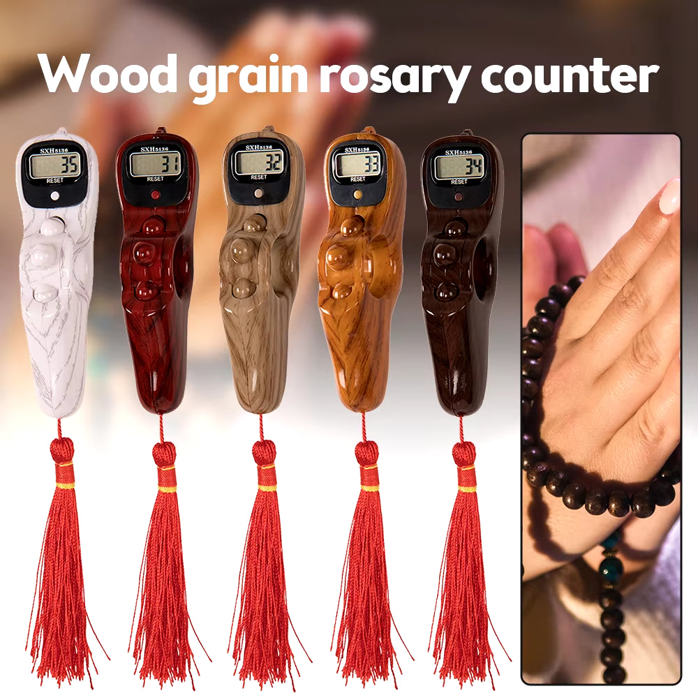 Hand Counter Portable Digital Beads Counter Led Digital Electronic Rosary Beads Tally Toy Tassel with LED Easy Resettable