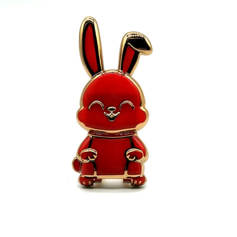 Ring Buckle Car Mount Stand 3D Folding Back Sticker Pad Mobile Phone Holder Pull Rod Support Phone Stand Rabbit Ring Bracket
