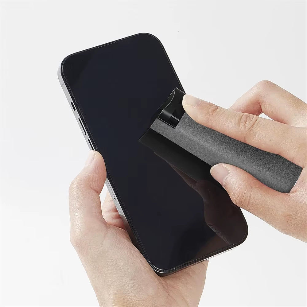 2 in 1 Phone Screen Cleaner Spray Computer Screen Dust Removal Microfiber Cloth Set Cleaning Artifact without Cleaning Liquid