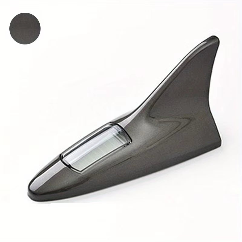 Universal Car Shark Fin Antenna Roof Tail Modification Light with Solar LED Light Car Antenna Driving Safety Warning Light