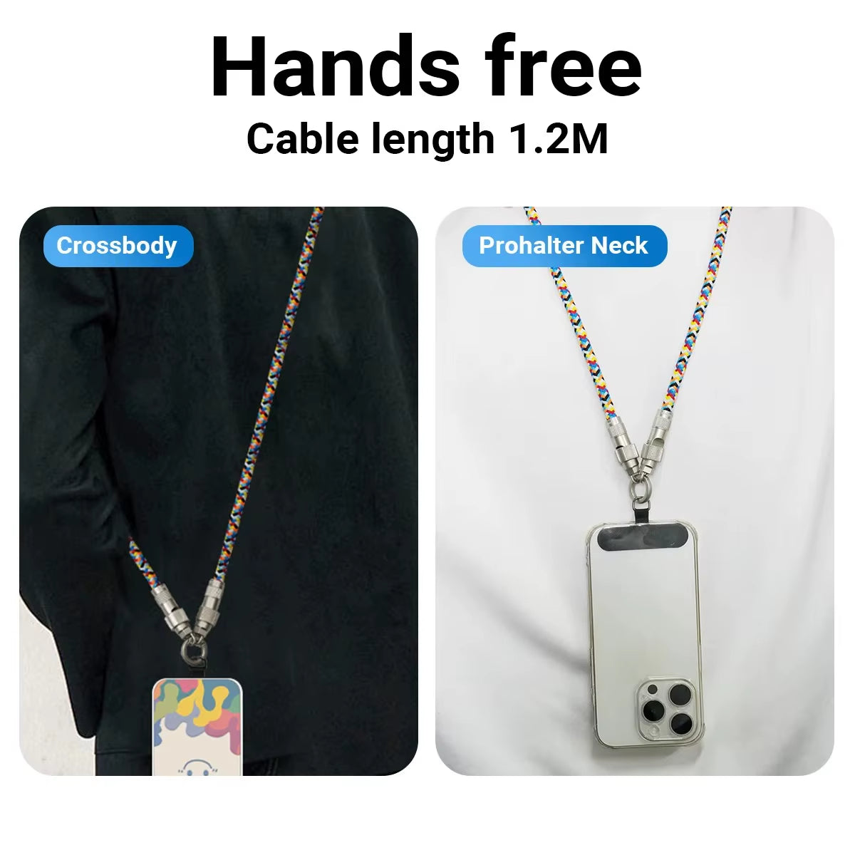 2 in 1 Fashionable Mobile Phone Lanyard PD 60W C to C Charging Cable Zinc Alloy Lock More Convenient and Safer for Mobile Iphone