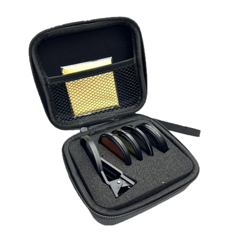 52Mm 4 in 1 Set Aquarium Lens Fish Tank Phone Yellow Filter for Reduce Yellow Light Coral Reef Aquarium Photography for Iphone