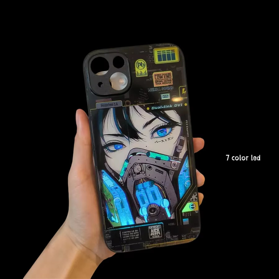 Shiny LED Flash Case for Galaxy Z Fold 6 5 4 Luminous Cover Case for Samsung M15 M14 M52 M55 M34 M32 M13 M12 A35 A55 Light Shell