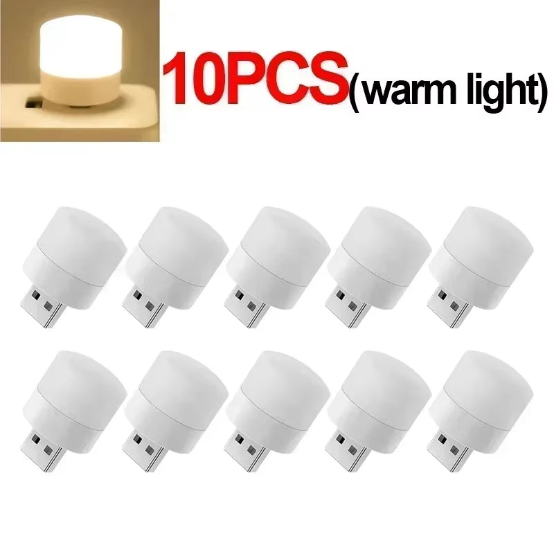 Mini USB Light LED Night Table Lamp Lights Room Plug Book Reading Decorating Items Warm White Eye Protections Wholesale Bedroom