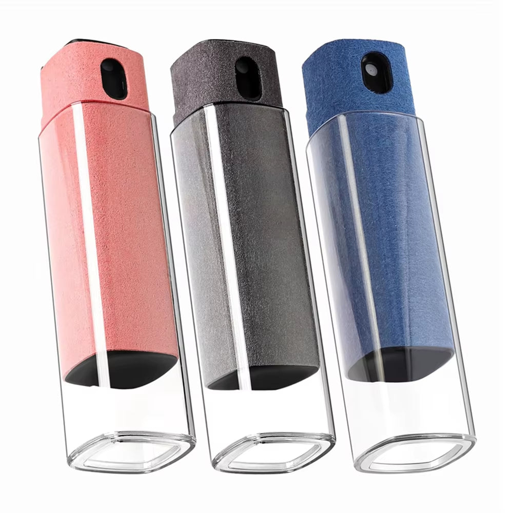 2 in 1 Phone Screen Cleaner Spray Computer Screen Dust Removal Microfiber Cloth Set Cleaning Artifact without Cleaning Liquid