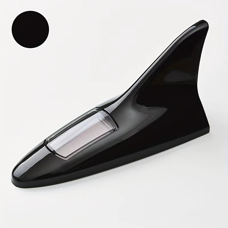 Universal Car Shark Fin Antenna Roof Tail Modification Light with Solar LED Light Car Antenna Driving Safety Warning Light