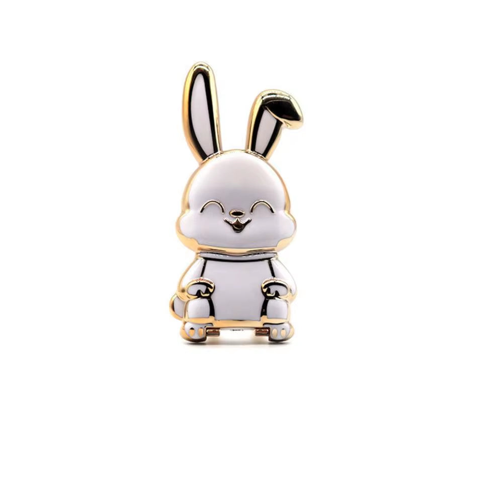 Ring Buckle Car Mount Stand 3D Folding Back Sticker Pad Mobile Phone Holder Pull Rod Support Phone Stand Rabbit Ring Bracket